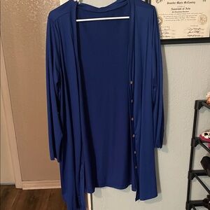 Blue Button-Up Cardigan